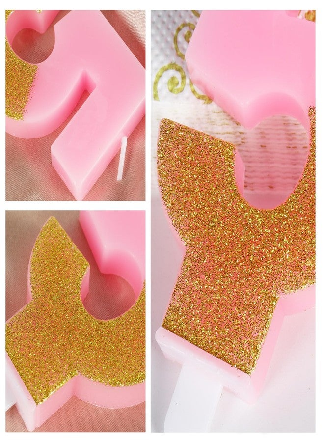 Hongplus Pink Glitter 1st Birthday Candles, Number 1 Candle, Cakes Candle, Candles for Cake, Happy 1st Birthday Cake Topper Decorations for Girls First Birthday Anniversary Wedding Party - Image 4
